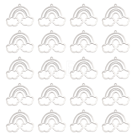 20Pcs 201 Stainless Steel Pendants STAS-DC0010-75-1