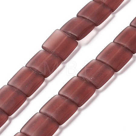 Transparent Frosted Glass Beads Strands FGLA-S001-01E-1