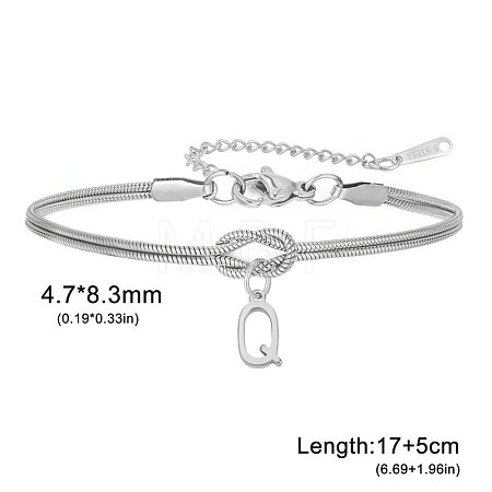 304 Stainless Steel Initial Charm Bracelets FS-WGD8E41-39-1