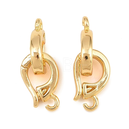 Brass Fold Over Clasps KK-U059-67G-1