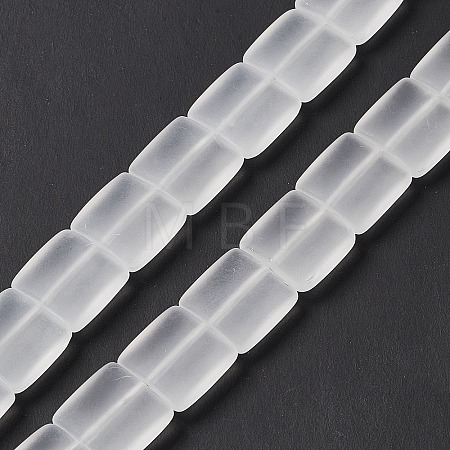Transparent Frosted Glass Beads Strands FGLA-S001-01G-1
