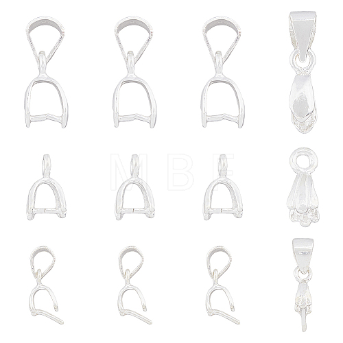 12Pcs 3 Styles 925 Sterling Silver Pendant Bails STER-DC0001-12-1