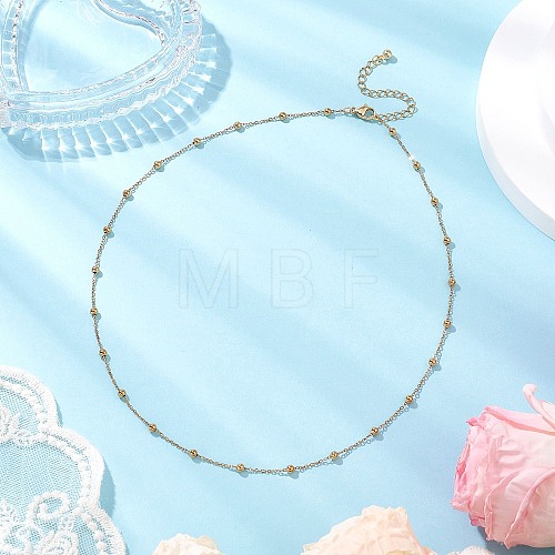 304 Stainless Steel Ball Cable Chain Necklaces NJEW-JN05166-01-1