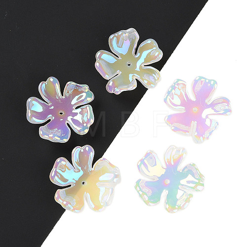 UV Plating Acrylic Beads Caps JACR-S049-01-1