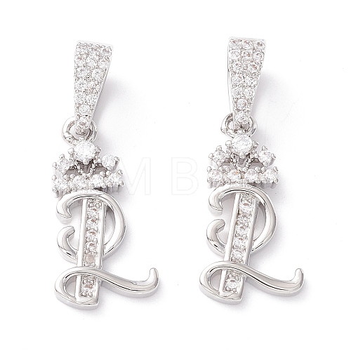 Eco-Friendly Brass Micro Pave Cubic Zirconia Pendants KK-K265-01P-L-1