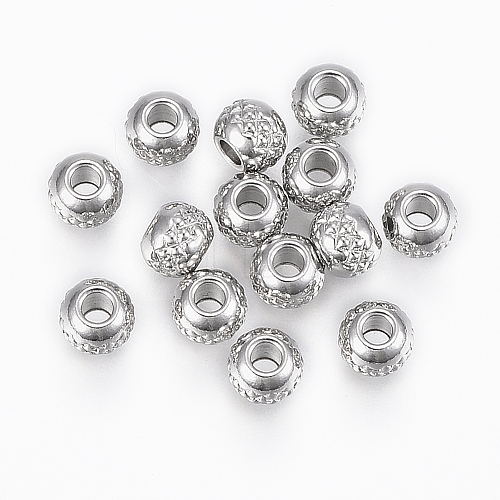 Tarnish Resistant 201 Stainless Steel Beads X-STAS-G154-37-6mm-1