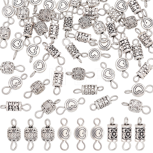 60Pcs 3 Styles Tibetan Style Alloy Connector Charms FIND-AR0002-98-1