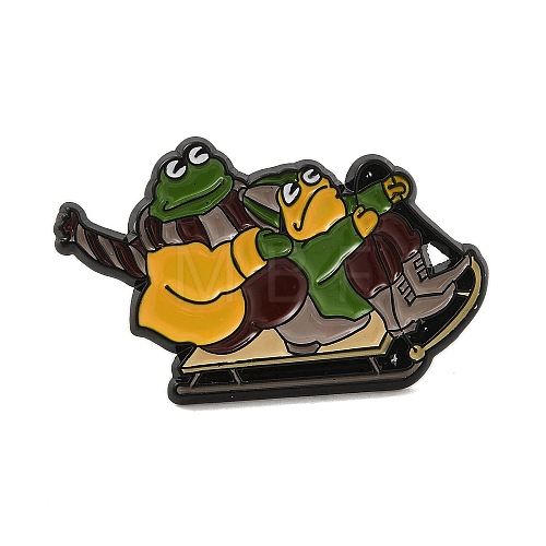 Cartoon Frog Zinc Alloy Brooches JEWB-O014-03C-1