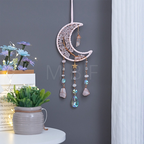 Natural Rose Quartz Wind Chime PW-WG06E36-04-1