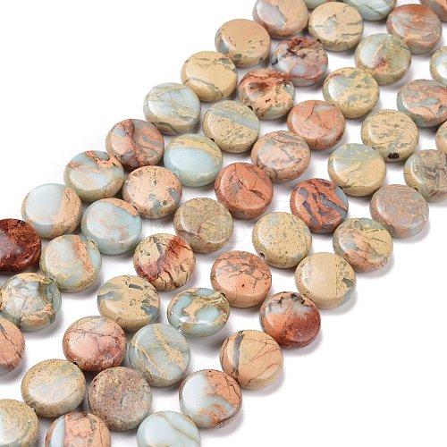 Natural Aqua Terra Jasper Beads Strands G-E572-02-1