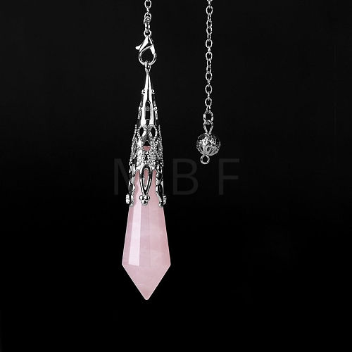 Natural Rose Quartz Dowsing Pendulum Big Pendants PW-WGF0B2B-06-1