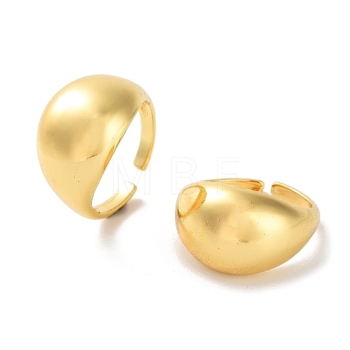 Plain Brass Open Cuff Ring RJEW-E292-10G-1