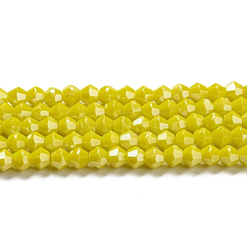 Opaque Solid Color Electroplate Glass Beads Strands EGLA-A039-P4mm-A05-1