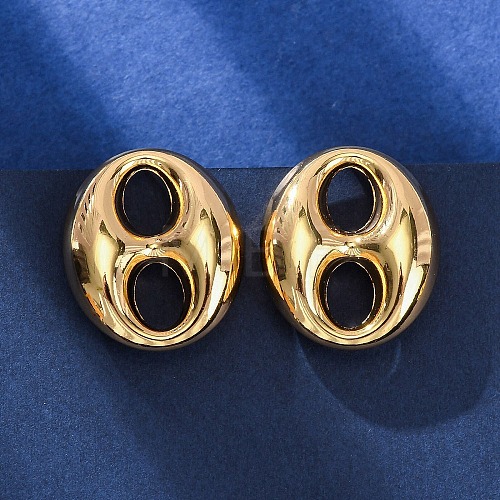 Oval 304 Stainless Steel Stud Earrings EJEW-A125-79B-G-1