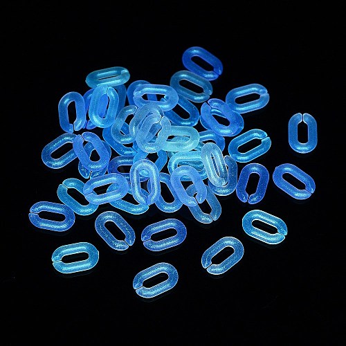 Luminous Rainbow Iridescent Plating Transparent Acrylic Linking Rings OACR-Z013-07-1