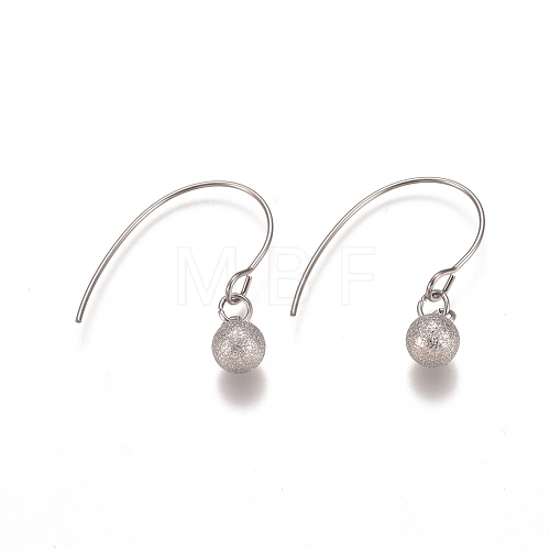 Ball 304 Stainless Steel Dangle Earrings EJEW-L215-54B-P-1