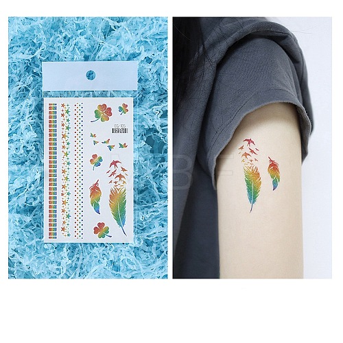 Pride Rainbow Flag Removable Temporary Tattoos Paper Stickers PW-WG41952-14-1