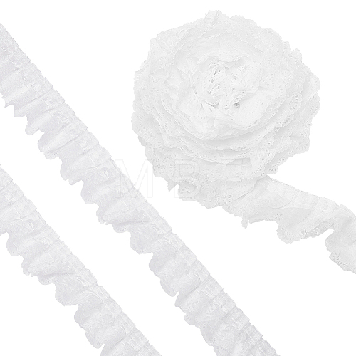 10 Yards 3-Layer Pleated Chiffon Flower Lace Trim OCOR-BC0005-27A-1