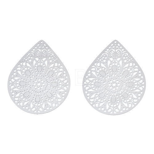 Non-Tarnish 201 Stainless Steel Filigree Pendants X-STAS-S118-036-1