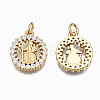 Brass Micro Pave Clear Cubic Zirconia Pendants ZIRC-N039-139-NF-2