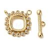 Brass Micro Pave Clear Cubic Zirconia Toggle Clasps KK-N254-68G-1