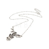 Alloy Skull with Bat Pendant Necklace NJEW-G056-02AS-3