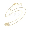 Brass Micro Pave Clear Cubic Zirconia Flame Pendant Adjustable Slider Necklaces KK-CBA4547-10G-5