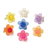 7Pcs Glass Seed Beaded Rose Flower Pendants PALLOY-MZ01231-1