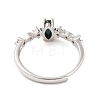 Horse Eye Natural Malachite Adjustable Rings RJEW-Q817-02P-06-3