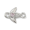 Brass Pave Cubic Zirconia Fish Connector Charms KK-G548-17P-2