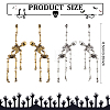2 Pairs 2 Colors Alloy Skeleton Skull  Dangle Stud Earrings for Halloween EJEW-FI0001-11-2