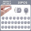 20Pcs Grey Cube Letter Silicone Beads 12x12x12mm Square Dice Alphabet Beads with 2mm Hole Spacer Loose Letter Beads for Bracelet Necklace Jewelry Making JX436O-2