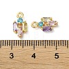 Brass Micro Pave Cubic Zirconia Charms KK-F872-19G-3