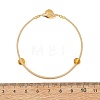 Round Natural Amber Herringbone Wire-Wrapped Cuff Bangles BJEW-JB14498-5