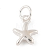 925 Sterling Silver Starfish Charms with Jump Rings STER-R013-01S-1