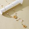 Alloy with Plastic Pearl Flower Long Tassel Y Shaped Pendant Necklaces for Women WG37FD2-01-3