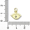 Eye Theme Brass Micro Pave Cubic Zirconia Charms KK-H475-58G-10-3