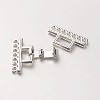 7 Strands Alloy and Brass Fold Over Clasps PALLOY-N0112-03P-3