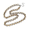 7MM Two Tone 304 Stainless Steel Rolo Chain Necklaces for Women Men NJEW-Z115-01GP-4