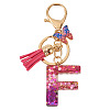 Alloy Resin Butterfly Keychains KEYC-TADJ0002-02G-F-1