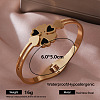 304 Stainless Steel Black Enamel Hinged Cuff Bangles for Women YK2931-5-1