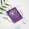 2Pcs Moon Printed Velvet Drawstring Storage Bags for Tarot Card ABAG-CN0001-79A-7