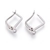 Tarnish Resistant 304 Stainless Steel Hoop Earring Findings with Latch Back Closure STAS-F188-06P-1