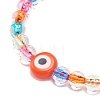 Acrylic Evil Eye & Round Lampwork Braided Bead Bracelet for Women BJEW-JB08379-03-4