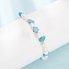 Synthetic Turquoise Chip and Rice Natural Pearl Beaded Bracelets GG-CBA3297-13G-E-3