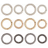 12Pcs 6 Styles Alloy Twist Spring Gate Ring FIND-CA0007-96-1