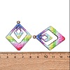 Rainbow Color Printed Iron Pendants RN-CBA3547-03B-3