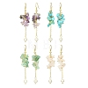 4Pairs 4 Styles Natural & Synthetic Mixed Gemstone Chips & Shell Pearl Dangle Earrings EJEW-TA00273-1