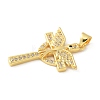 Brass Micro Pave Cubic Zirconia Pendants KK-U053-17G-02-2