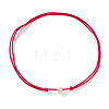 Imitation Pearl White Potato Pendant Adjustable Waxed Cord Necklaces for Women OH8963-6-1